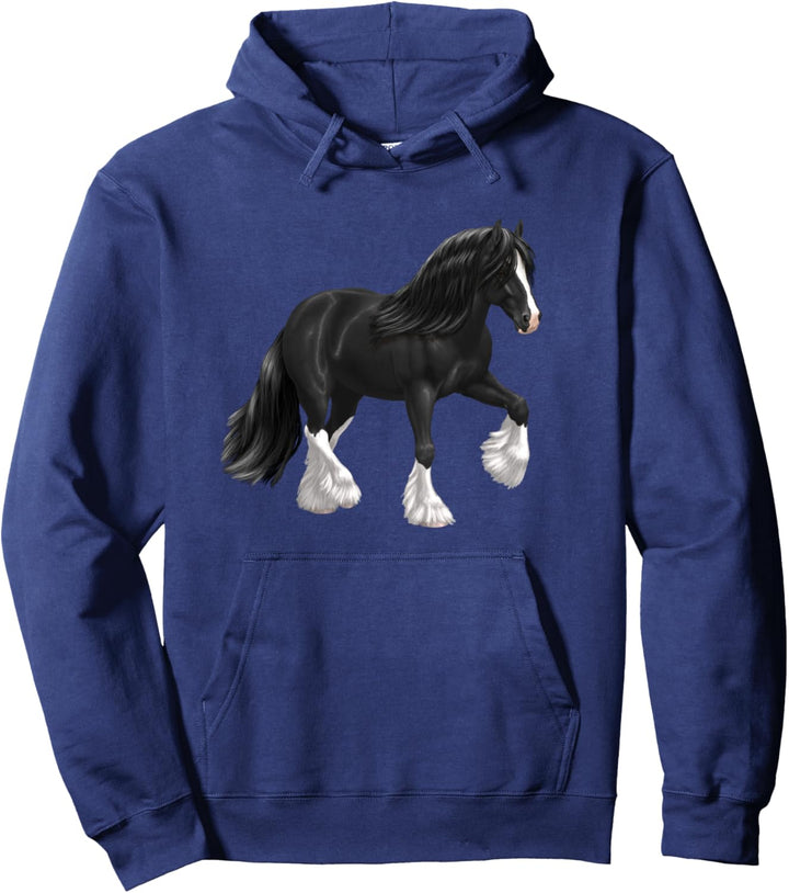 Hübsches schwarz-weiss Tinker Zugpferd Pullover Hoodie
