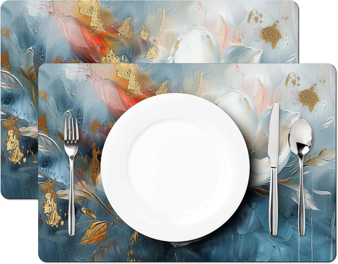 KitchenYeah© Platzsets Abwaschbar 6-Teilig 45x30 cm Tischsets Platzdeckchen Platzset Unterlage Tisch