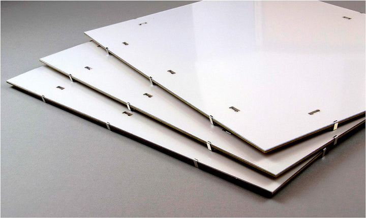 ideenwelt24 Rahmenloser Bildtrager clipframe 33 x 98 cm mit weisser Rückwand und 2 mm klarem Kunstgl
