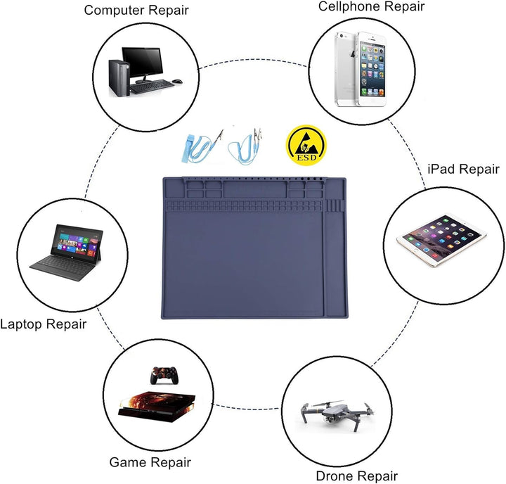 HPFIX Antistatik Matte for Computer,Laptop,Cellphone,iPad Electronics Repair, ESD Soldering Mat Heat