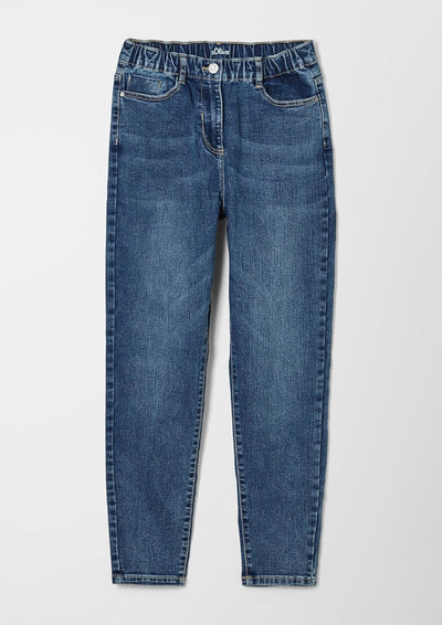 s.Oliver Mädchen Relaxed: Jeans mit Elastikbund 134 Slim 56z6, 134 Slim 56z6