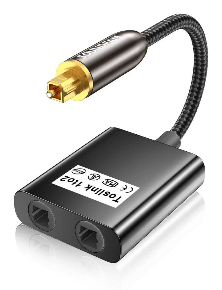 SOUNDFAM Toslink Splitter 1 In 2 Out Optisches Kabel Splitter Digitaler Audio Optischer Splitter Ada