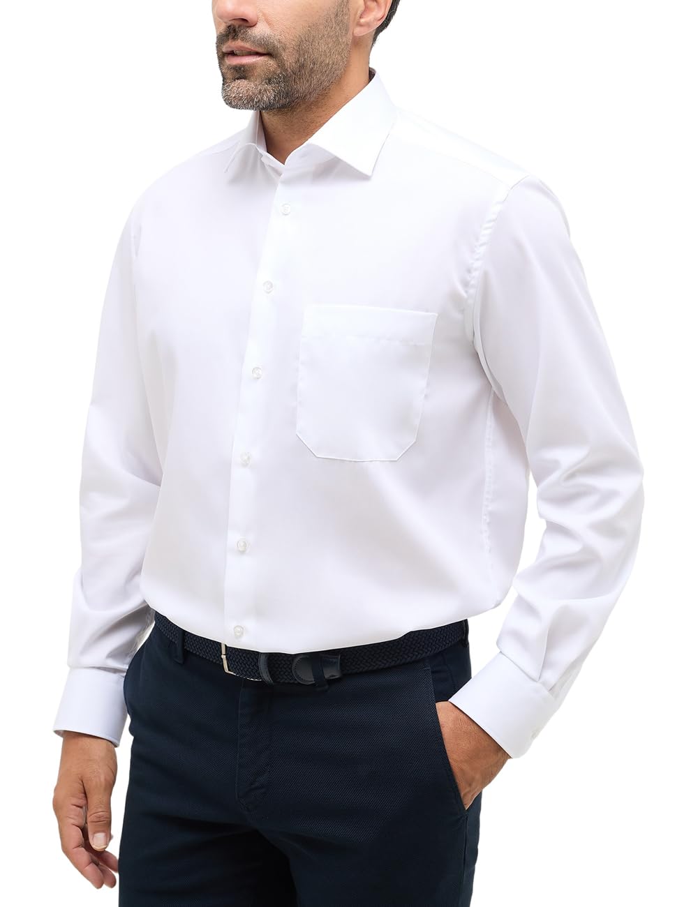 ETERNA Herren Original Shirt MODERN FIT Standard 38 Grosse Grössen Weiss, Standard 38 Grosse Grössen