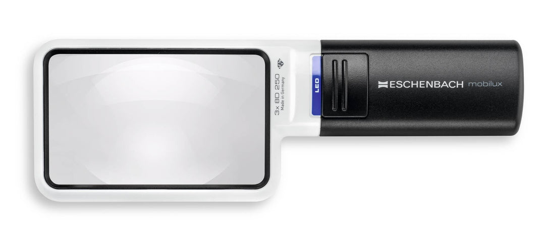 ESCHENBACH OPTIK Lupe Handlupe mit LED-Beleuchtung mobiluxLED Vergrösserung: 3x Linsengrösse: 90x54m