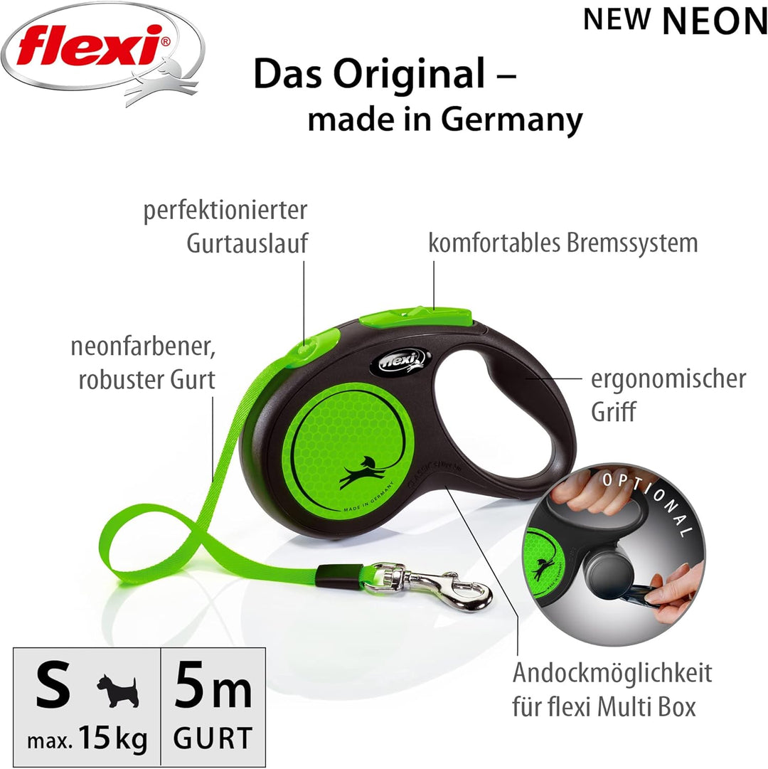 flexi Rollleine New Neon - Grün - S, 4000498032015, Multi multi small, multi small