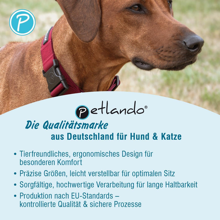 Petlando Hundegeschirr Anti Zug, Basic Comfort Plus, Silber, XXL | Vertikaler Brust-D-Ring, Ohne Übe