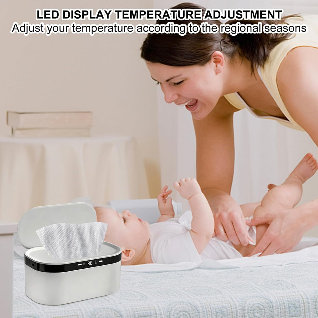 Feuchttuch Wärmer, 3 Heizstufen & Konstanttemperatur 10W USB Wipes Warmer mit LED-Nachtlicht Schnell