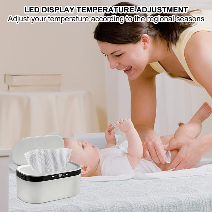 Feuchttuch Wärmer, 3 Heizstufen & Konstanttemperatur 10W USB Wipes Warmer mit LED-Nachtlicht Schnell