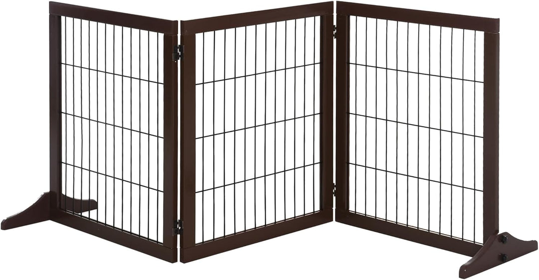 PawHut Absperrgitter für Hunde Schutzgitter Hundegitter mit Stützfüssen Treppengitter Hundeabsperrgi