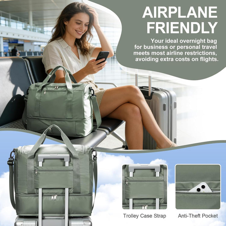 SEAFEW Reisetasche 24L, 40x30x20 Ryanair Handgepäck Tasche für Flugzeug Weekender Sporttasche Damen