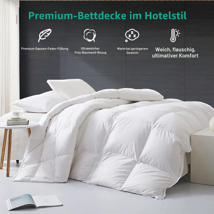 APSMILE Ganzjahres Daunendecke 155x220cm Gänsedaunen und Gänsefedern, Federbettdecke 155x220 cm, Hot