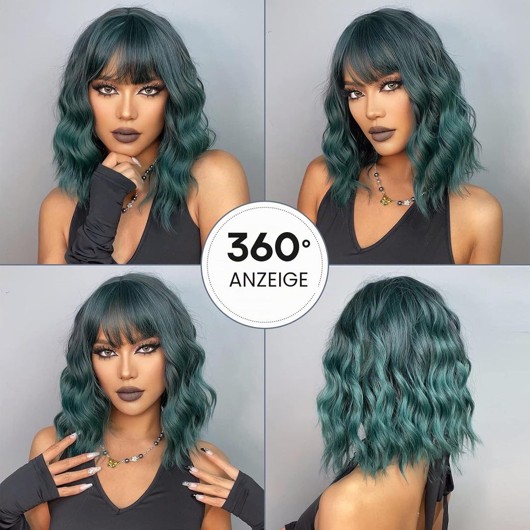 HAIRCUBE Kurze Charming Bob mit Bangs Perücken für Frau Natur Hitzebeständige Synthetische Faser Par