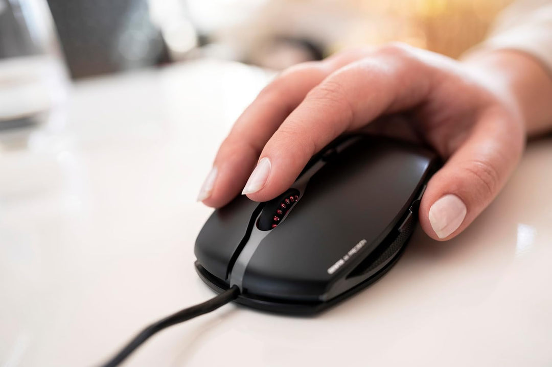 CHERRY GENTIX 4K, Kabelgebundene Maus, Ideal für Nutzung mit Ultra-HD Monitoren, 6 Tasten, bis zu 36
