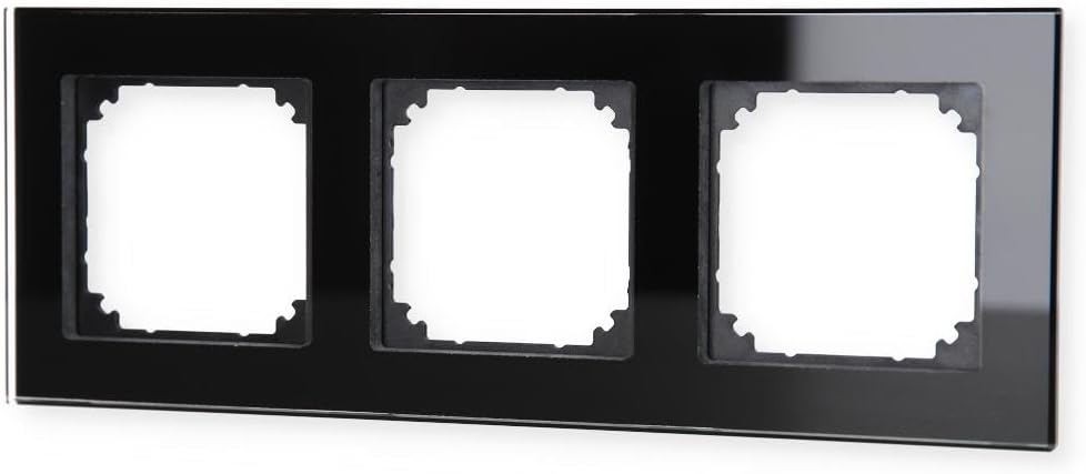 Merten 489303 M-PLAN-Echtglasrahmen, 3fach, Onyxschwarz