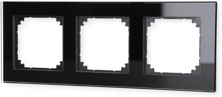 Merten 489303 M-PLAN-Echtglasrahmen, 3fach, Onyxschwarz