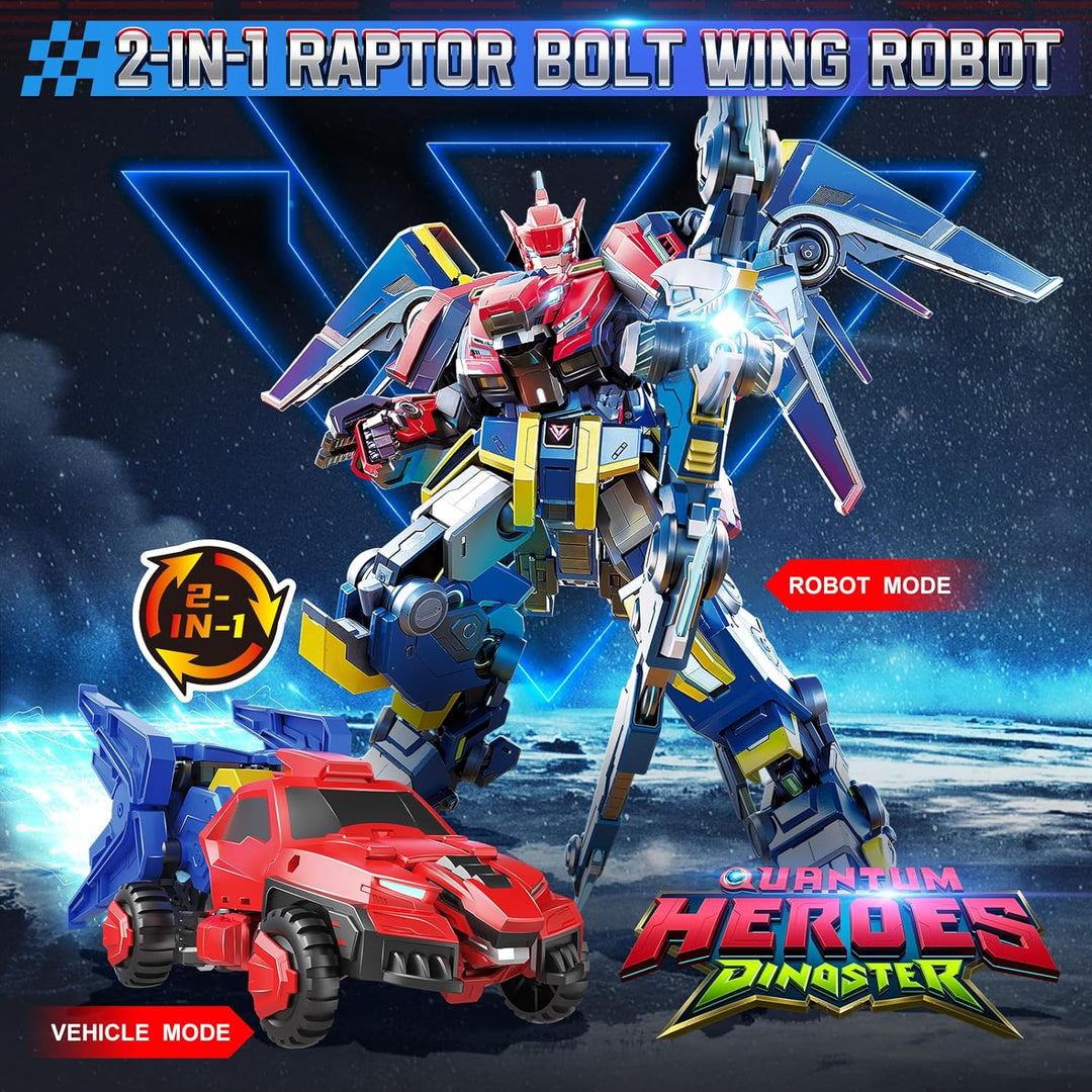 Verwandlungsroboter 2 in 1 Raptor Bolt Wing, 8,66 Zoll, Kinder Roboter Spielzeug, Chariot Transforma