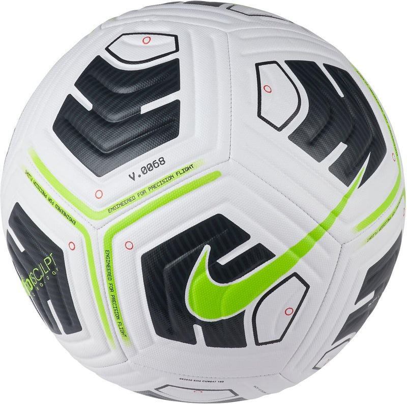 Nike Unisex – Erwachsene Academy-Team Fussball Ball 5 White / Black / Volt Single, 5 White / Black /