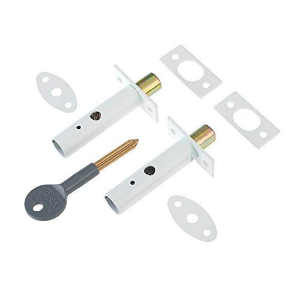 Yale YALP2PM444WE Sicherheitsschloss, weiss, Pack of 2 Weiss Pack of 2 Tür-Sicherheitsriegel, Weiss