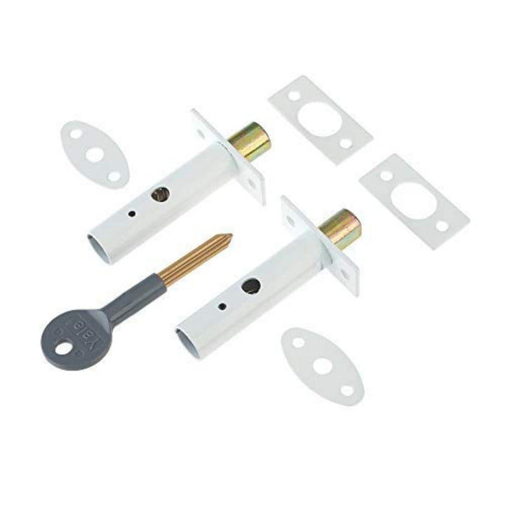 Yale YALP2PM444WE Sicherheitsschloss, weiss, Pack of 2 Weiss Pack of 2 Tür-Sicherheitsriegel, Weiss