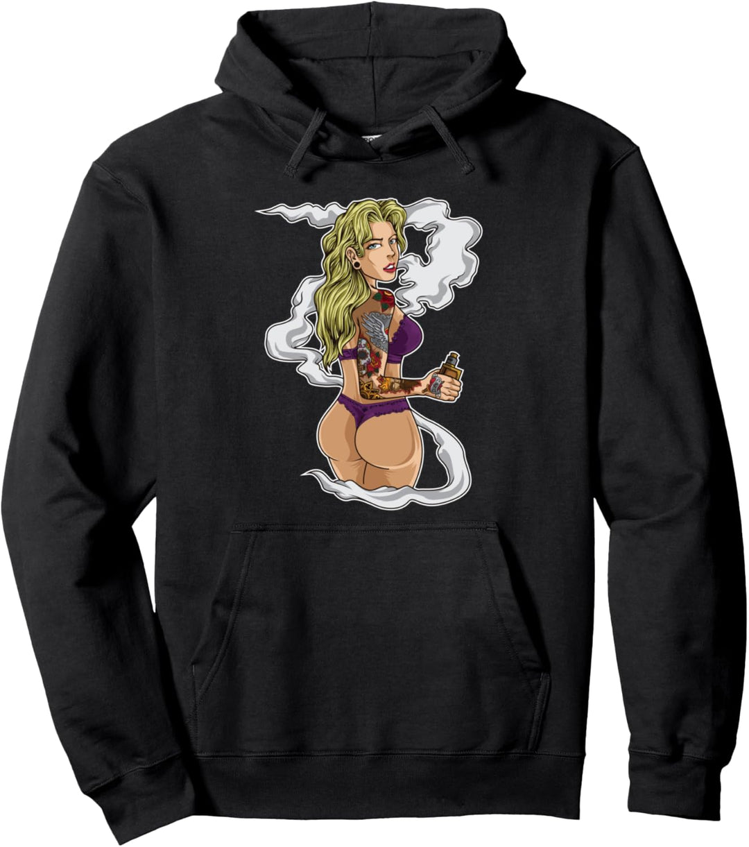 Dampfende Frau - Vape Queen E-Zigarette - Vaping Girl Pullover Hoodie