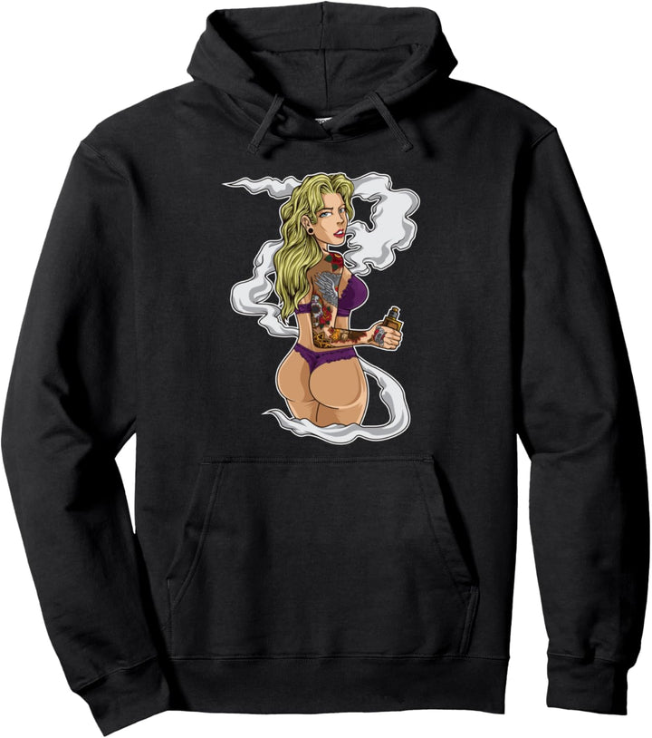 Dampfende Frau - Vape Queen E-Zigarette - Vaping Girl Pullover Hoodie