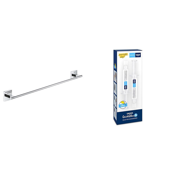 GROHE Start Cube - Badetuchhalter (verdeckte Befestigung, Material: Metall), chrom, 40987000 + Klebe
