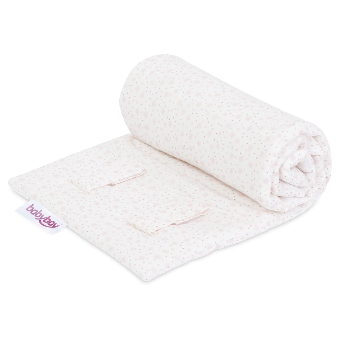 babybay Gitterschutz Organic Cotton für Verschlussgitter alle Modelle, weiss Glitzersterne rosé