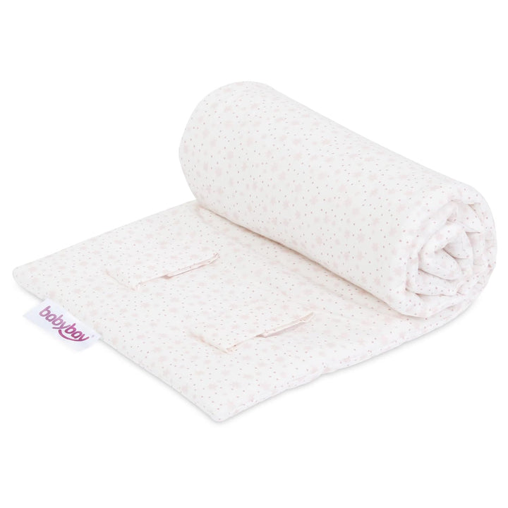 babybay Gitterschutz Organic Cotton für Verschlussgitter alle Modelle, weiss Glitzersterne rosé