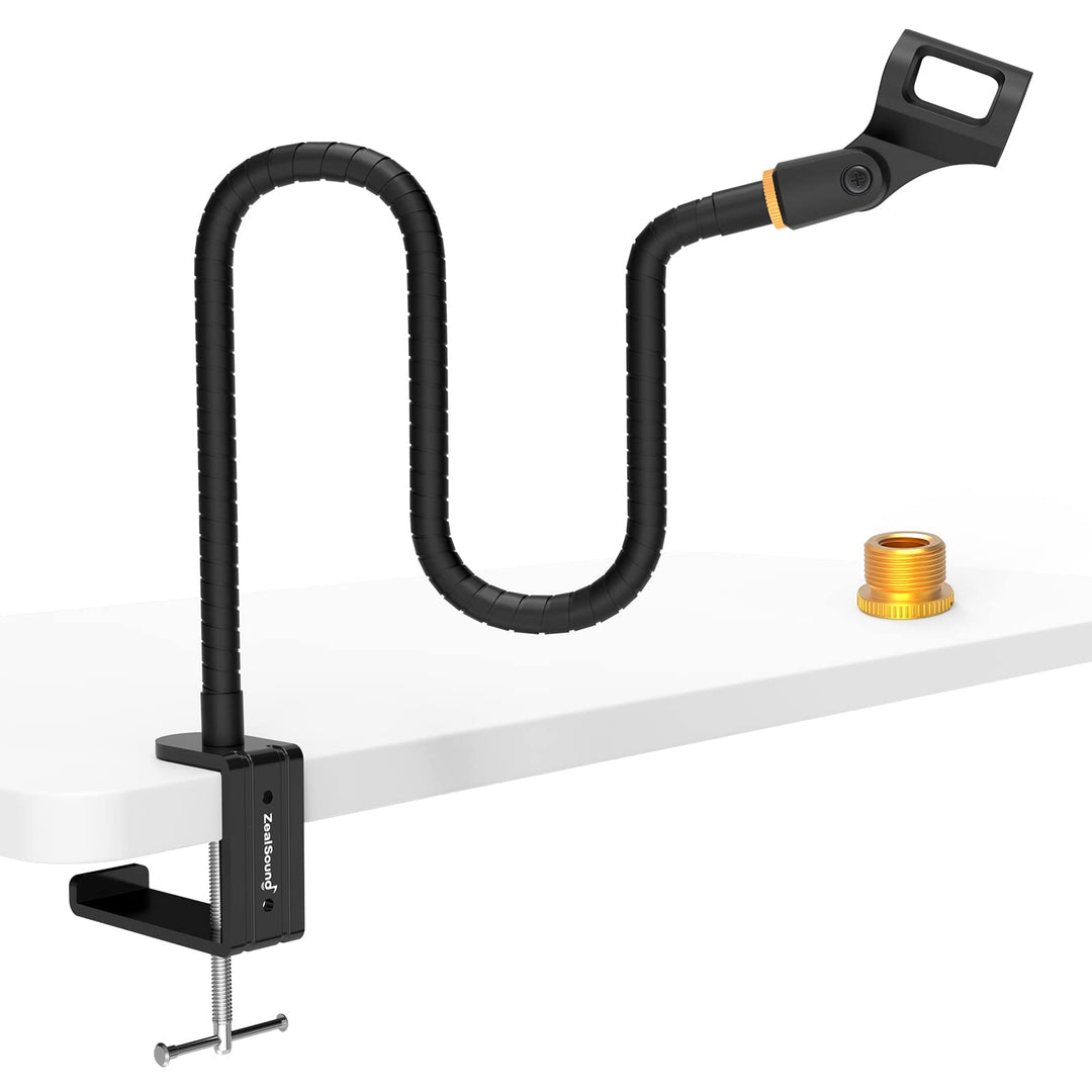 ZealSound Mikrofon Arm, Flexibel Schwanenhals Mikrofonständer, Kompakt Mikrofonarm,Platz auf dem Sch