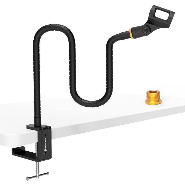 ZealSound Mikrofon Arm, Flexibel Schwanenhals Mikrofonständer, Kompakt Mikrofonarm,Platz auf dem Sch