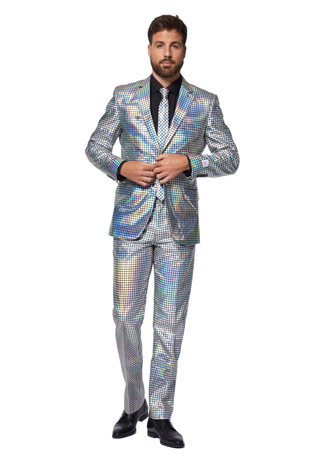 OppoSuits Herren Opposuits Halloween Suit For Men in Creepy And Stylish Print Anzug 46 Discoballer,
