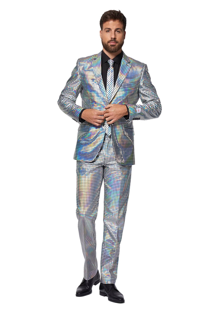 OppoSuits Herren Opposuits Halloween Suit For Men in Creepy And Stylish Print Anzug 46 Discoballer,