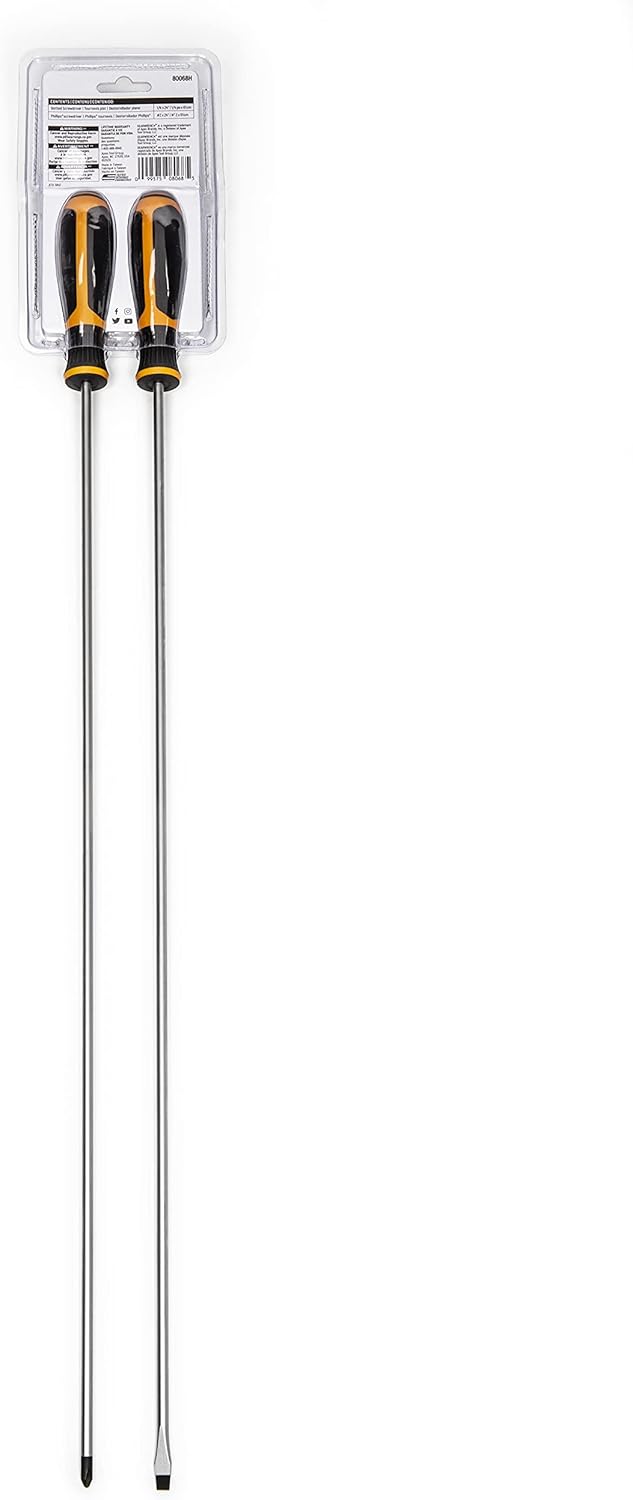 GearWrench 80068H 2-teilger Phillips/Schlitz-Schraubendreher-Satz aus Doppeltem Material mit Extra L