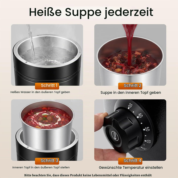 13L Suppenwärmer &amp; Suppenkessel, 400W Elektrisch Suppentopf Gastro Soup Warmhaltebehälter 30-85°C Ei