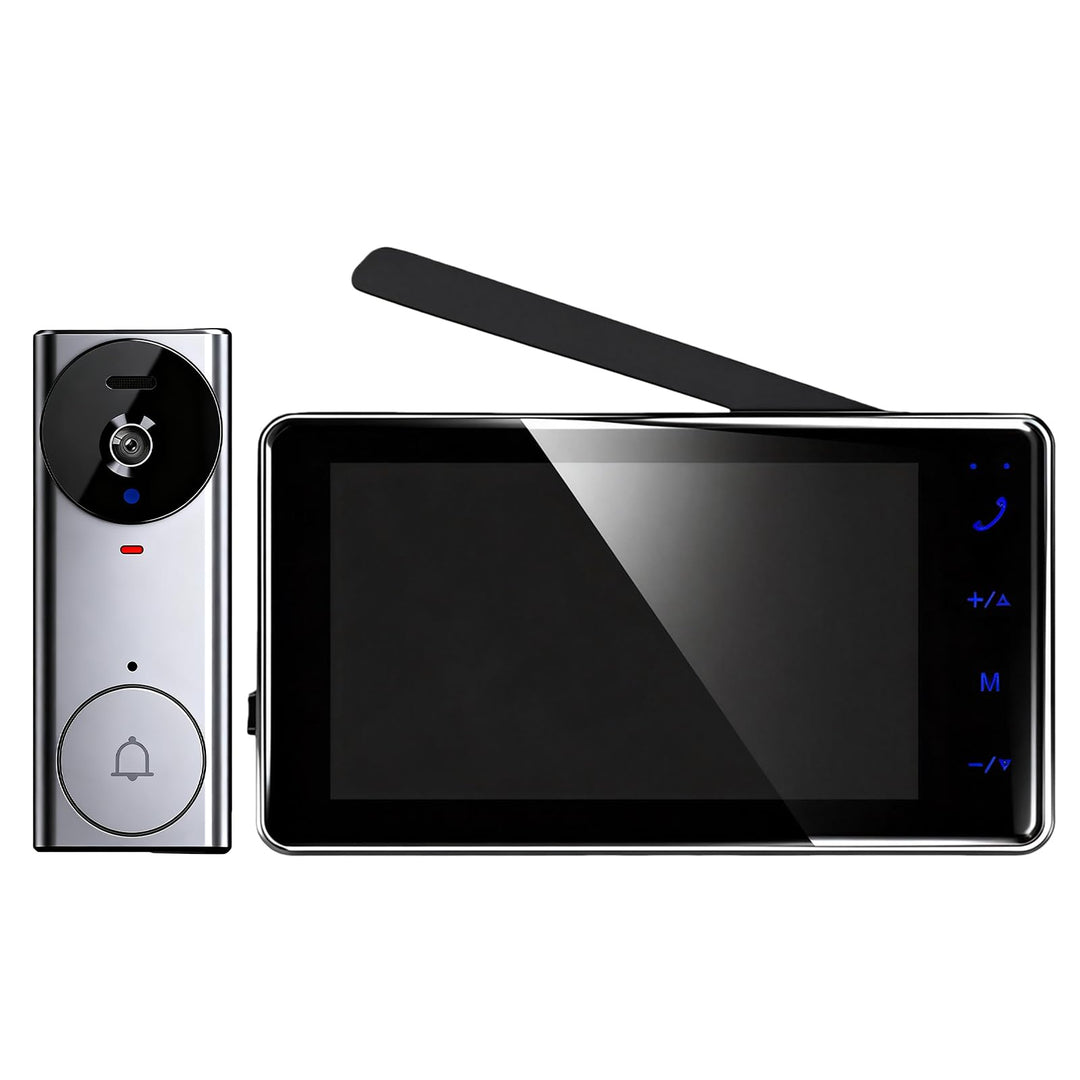 Kabellose Türklingel mit Kamera – 4,3" Monitor Videotürklingel, 2,4G Funk, Nachtsicht Funkklingel, G