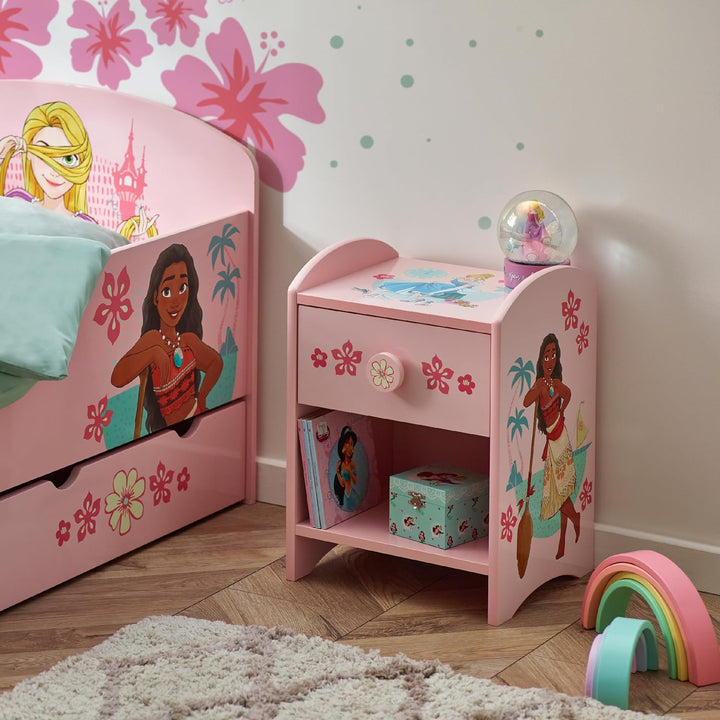 Disney Princess Kinder-Nachttisch, Holzwerkstoff Technisches Holz 15 mm MDF, Light Pink, S Princess