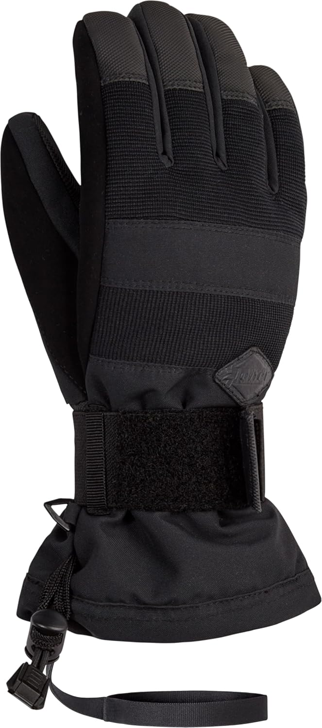 Ziener Kinder Manu Snowboard-Handschuhe/Wintersport | wasserdicht, atmungsaktiv Protektor XS Schwarz