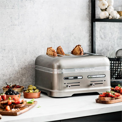 KitchenAid 5KMT4205EMS Artisan 4-Scheiben-Toaster Silver, 2500, Aluminium, Medallion