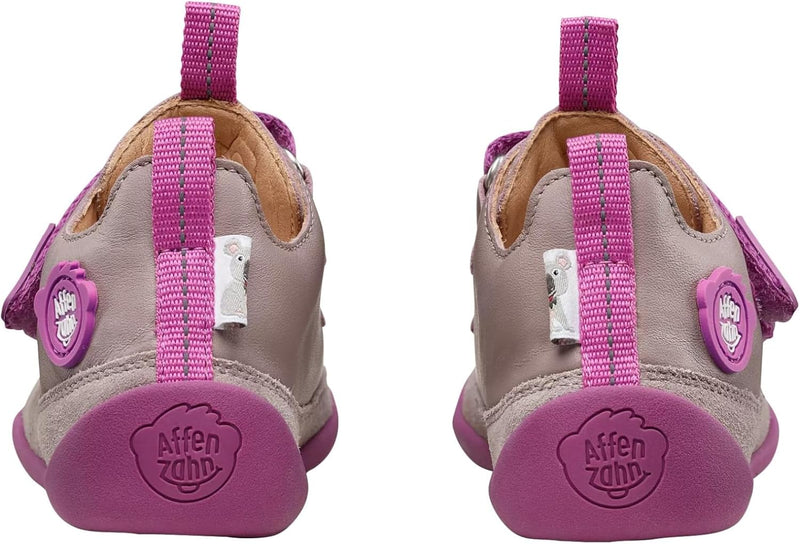 Affenzahn Barfussschuh Leder Buddy mit Klettverschluss Weich rutschfest Flexibel Reflektierend für J
