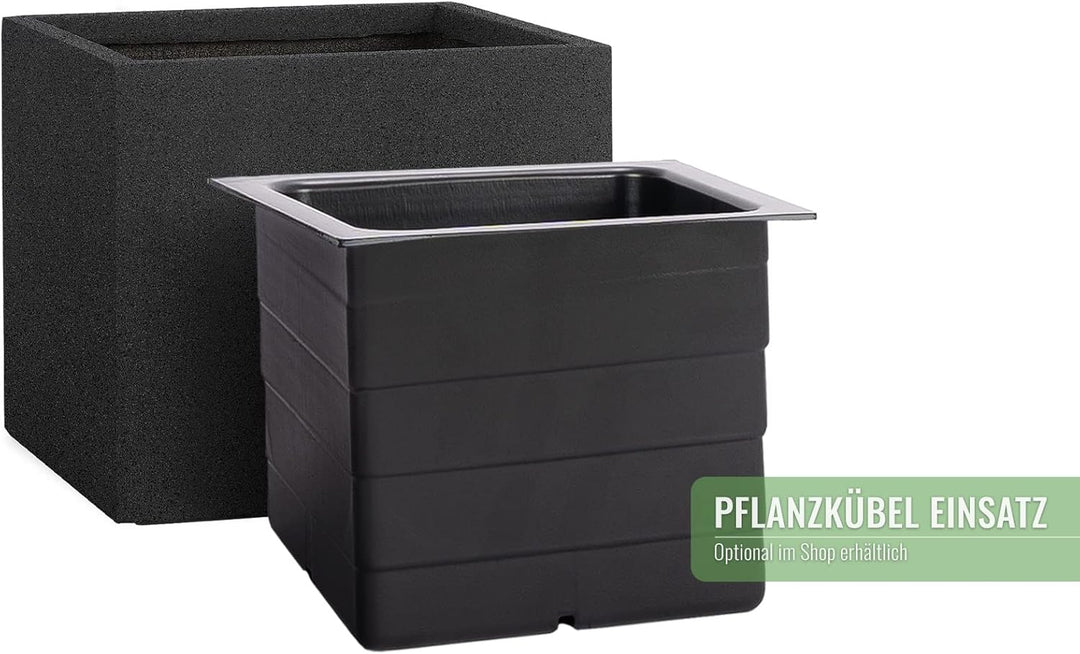 Pflanzwerk® Pflanzkübel Cube Granit Anthrazit 30x34x34cm *Frostbeständiger Blumenkübel* *UV-Schutz*