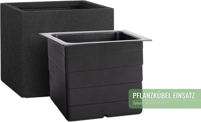 Pflanzwerk® Pflanzkübel Cube Granit Anthrazit 30x34x34cm *Frostbeständiger Blumenkübel* *UV-Schutz*