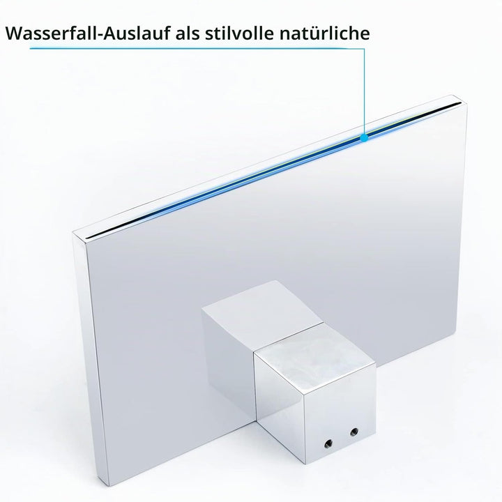 SHANFO Waschtischarmatur Wandmontage Wasserfall Chrom Wasserhahn Unterputz Armatur Einzigen Handgrif