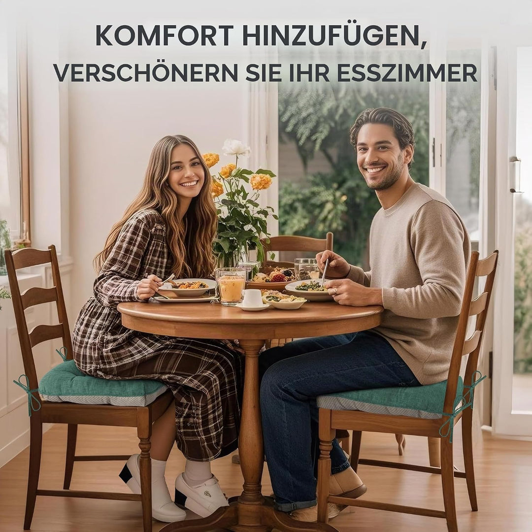 AddGrace 6er Set Sitzkissen 40 x 40 x 10cm Weiche Stuhlkissen mit Hochwertiger Polsterung für Innenb