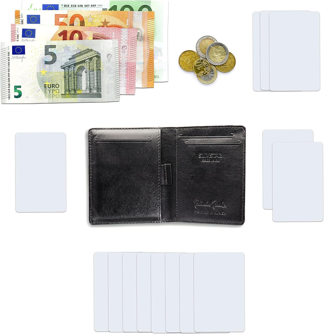 Jaimie Jacobs SLIMSTAR Geldbeutel dünne Geldbörse Leder Slim Wallet Hochformat Herren (Lochleder Sch