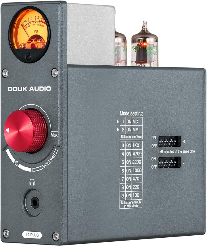 Douk Audio T4 Plus HiFi JAN5654 Röhrenvorverstärker MM/MC Phono-Vorverstärker für Plattenspieler Min