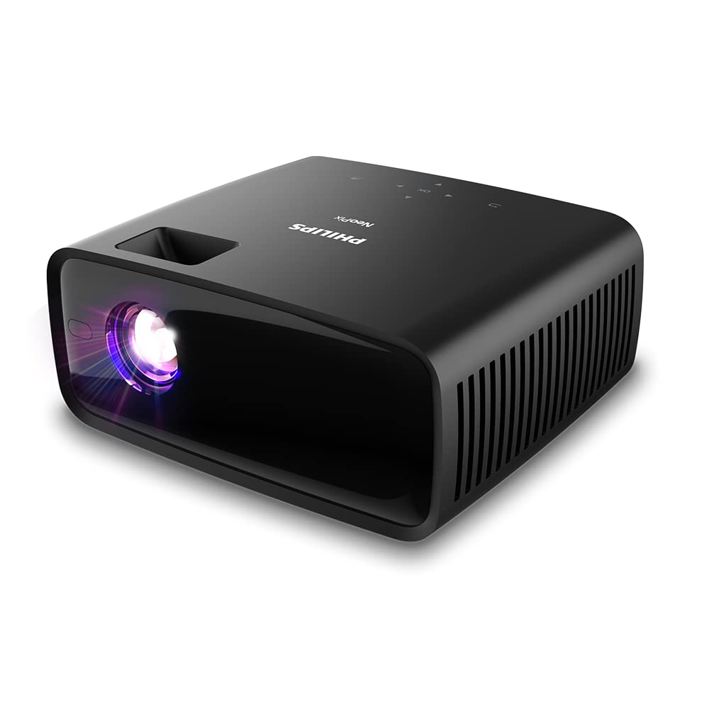 Philips NeoPix 122 Mini Beamer: True HD 720p, WiFi Dual Band Screen Mirroring, Integriertes Audio 2.