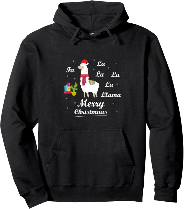 Merry Christmas Lama Weihnachten Party Singt Fa La La Pullover Hoodie