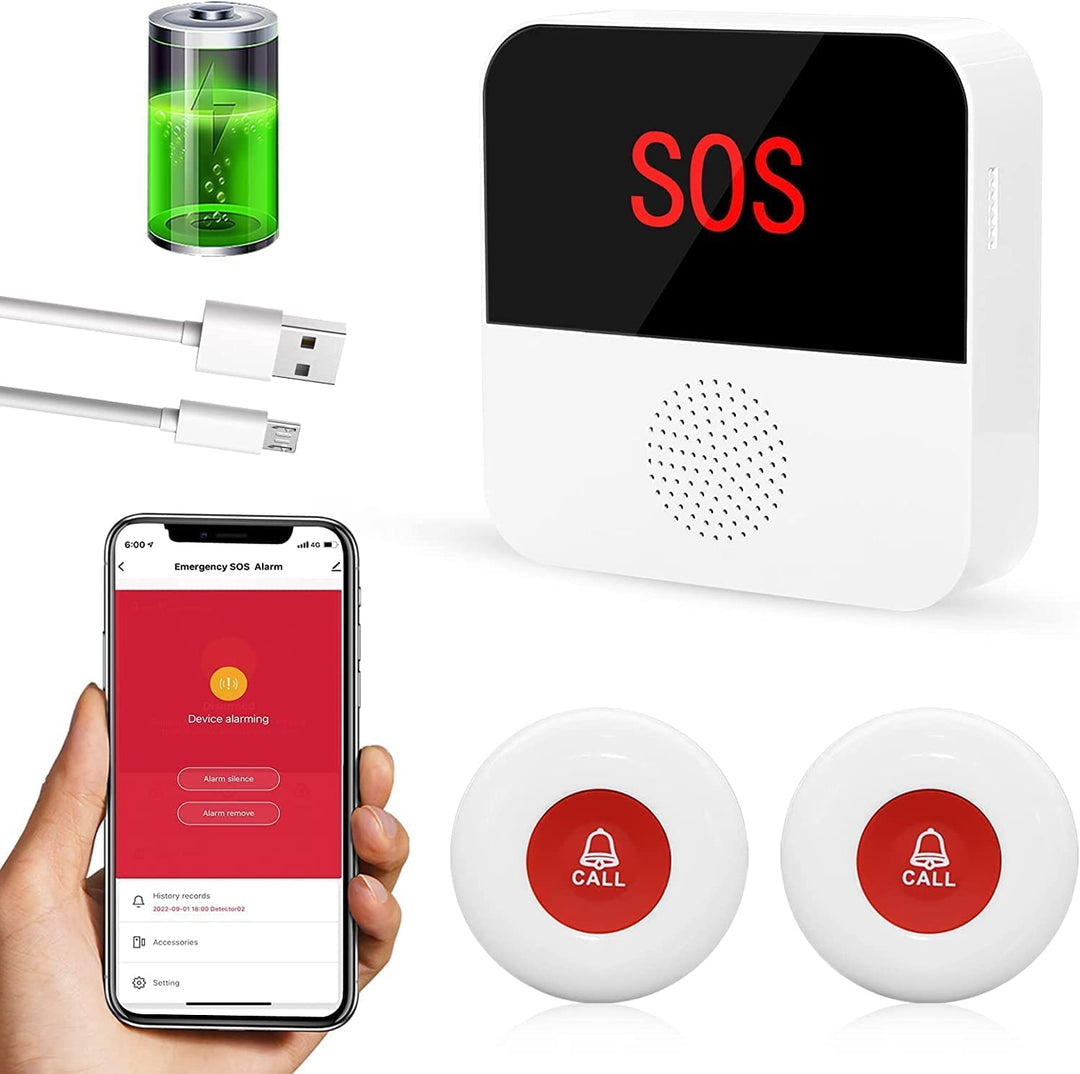 ChunHee Senioren Notruf Tuya WiFi Smart Notrufklingel Alert System für ältere Patienten Behinderte,K