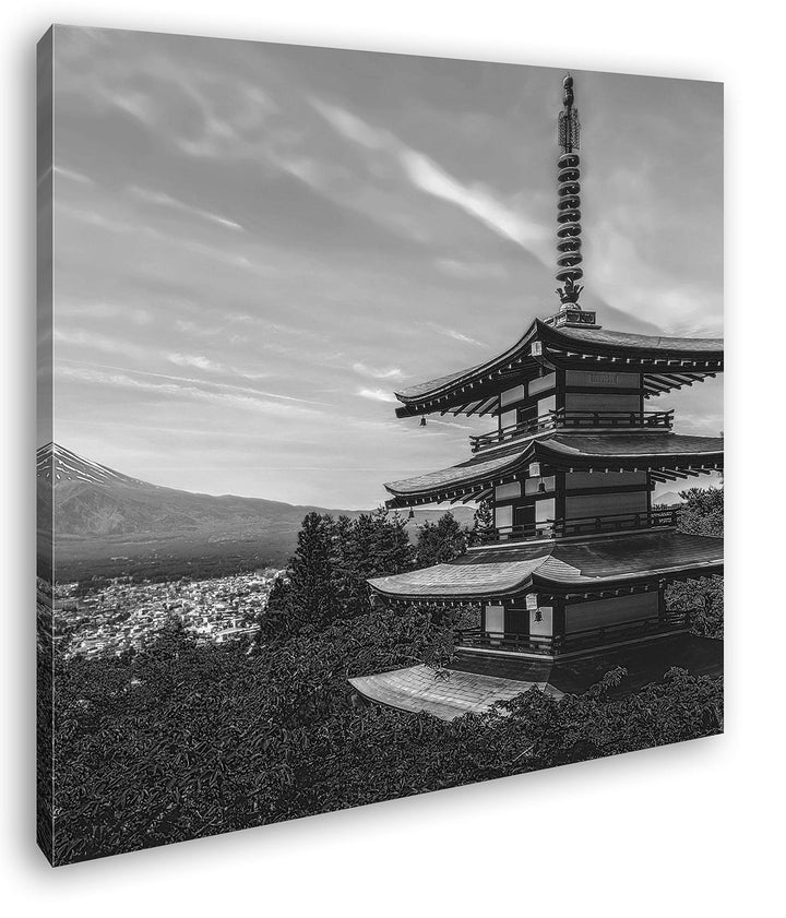 deyoli Tempel in Japan Format: 70x70 Effekt: Schwarz&Weiss als Leinwandbild, Motiv fertig gerahmt au