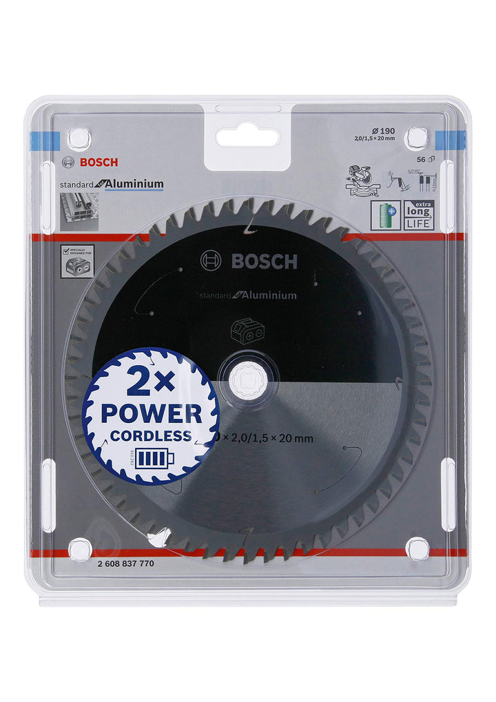 Bosch Professional 1x Kreissägeblatt Standard for Aluminium (Aluminium, Sägeblatt Ø 190 x 20 x 2 mm,